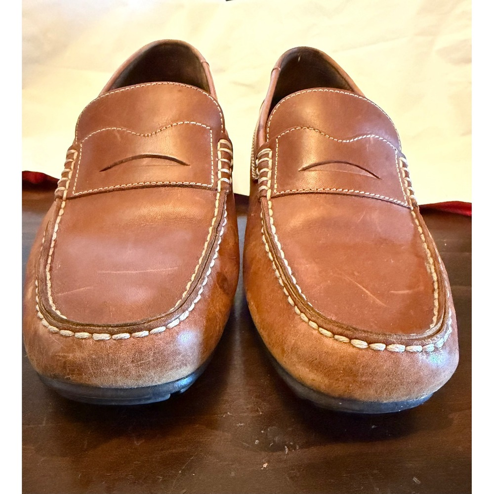 Rockport‎ Total Support Max Mens Brown Leather Loafers Driving Shoes Size 12